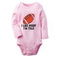 thumbnail image 1 of Baby Unisex I Like Rugby I'm Told Funny Rompers Newborn Baby Bodysuits Infant Jumpsuits Kids Cotton Graphic One-Piece Outfits, 1 of 5