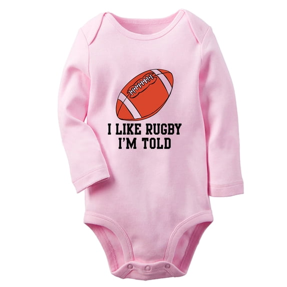 Baby Unisex I Like Rugby I'm Told Funny Rompers Newborn Baby Bodysuits Infant Jumpsuits Kids Cotton Graphic One-Piece Outfits