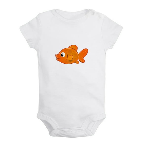 Baby Unisex I'm Cute Funny Rompers Newborn Baby Bodysuits Infant Jumpsuits Kids Cotton Animal Fish Graphic One-Piece Outfits