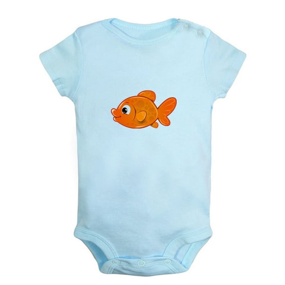 Baby Unisex I'm Cute Funny Rompers Newborn Baby Bodysuits Infant Jumpsuits Kids Cotton Animal Fish Graphic One-Piece Outfits