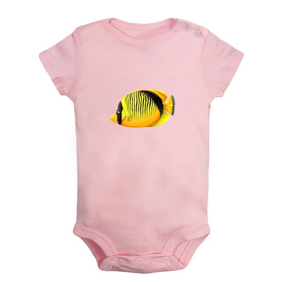 Baby Unisex I'm Cute Funny Rompers Newborn Baby Bodysuits Infant Jumpsuits Kids Cotton Animal Fish Graphic One-Piece Outfits