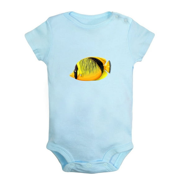 Baby Unisex I'm Cute Funny Rompers Newborn Baby Bodysuits Infant Jumpsuits Kids Cotton Animal Fish Graphic One-Piece Outfits