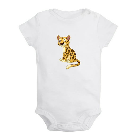 Baby Unisex I'm Hangry Funny Rompers Newborn Baby Bodysuits Infant Jumpsuits Kids Cotton Animal Leopard Graphic One-Piece Outfits
