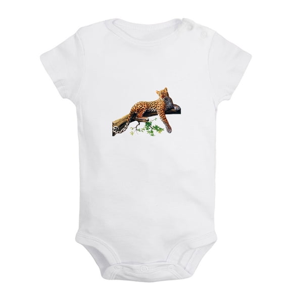 Baby Unisex I'm Hangry Funny Rompers Newborn Baby Bodysuits Infant Jumpsuits Kids Cotton Animal Leopard Graphic One-Piece Outfits