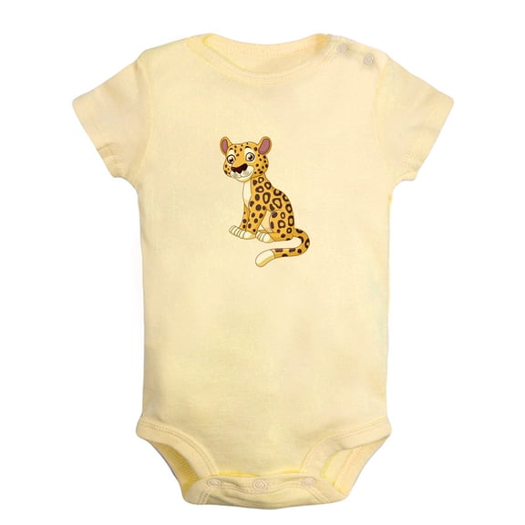 Baby Unisex I'm Hangry Funny Rompers Newborn Baby Bodysuits Infant Jumpsuits Kids Cotton Animal Leopard Graphic One-Piece Outfits