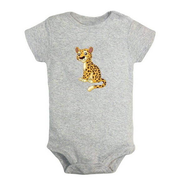 Baby Unisex I'm Hangry Funny Rompers Newborn Baby Bodysuits Infant Jumpsuits Kids Cotton Animal Leopard Graphic One-Piece Outfits