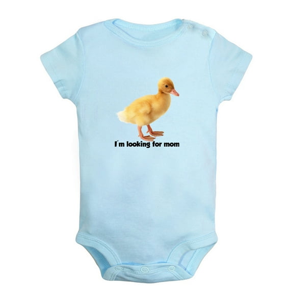 Baby Unisex I'm Looking For Mom Funny Rompers Newborn Baby Bodysuits Infant Jumpsuits Kids Cotton Animal Duck Graphic One-Piece Outfits