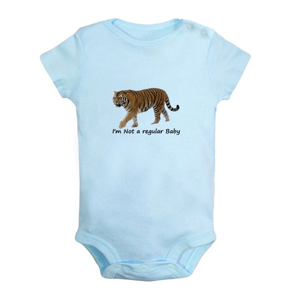Baby Unisex I'm Not a Regular Baby Funny Rompers Newborn Baby Bodysuits Infant Jumpsuits Kids Cotton Animal Tiger Graphic One-Piece Outfits