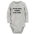 thumbnail image 1 of Baby Unisex It is the nature of babies to be in bliss Funny Rompers Newborn Baby Bodysuits Infant Jumpsuits Kids Cotton Graphic One-Piece Outfits, 1 of 5