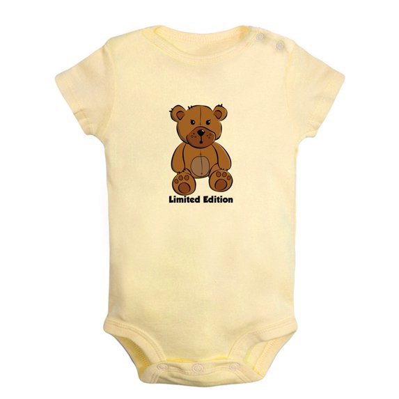 Baby Unisex Limited Edition Funny Rompers Newborn Baby Bodysuits Infant Jumpsuits Kids Cotton Animal Bear Graphic One-Piece Outfits