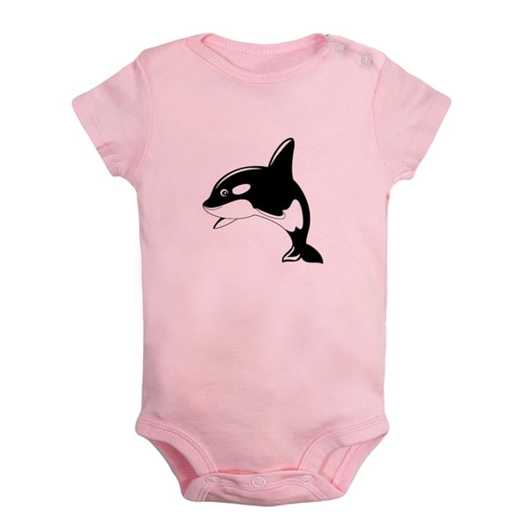 Baby Unisex Little Cutie Funny Rompers Newborn Baby Bodysuits Infant Jumpsuits Kids Cotton Animal Whale Graphic One-Piece Outfits