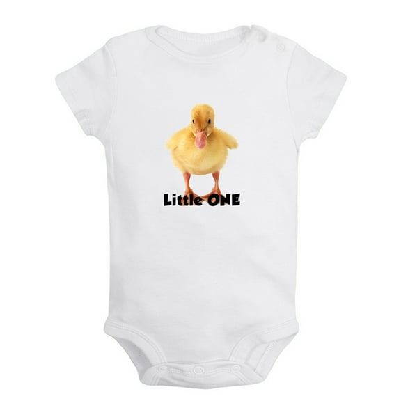 Baby Unisex Little One Funny Rompers Newborn Baby Bodysuits Infant Jumpsuits Kids Cotton Animal Duck Graphic One-Piece Outfits