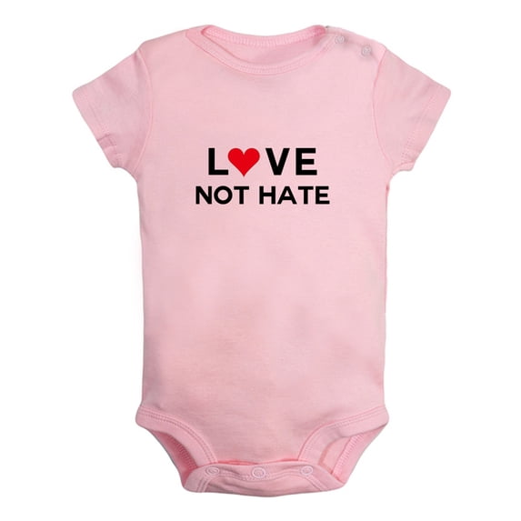 Baby Unisex Love not hate Funny Rompers Newborn Baby Bodysuits Infant Jumpsuits Kids Cotton Graphic One-Piece Outfits