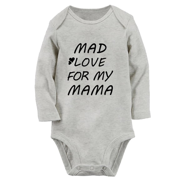 Baby Unisex Mad Love For Mama Funny Rompers Newborn Baby Bodysuits Infant Jumpsuits Kids Cotton Graphic One-Piece Outfits