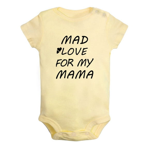 Baby Unisex Mad Love For Mama Funny Rompers Newborn Baby Bodysuits Infant Jumpsuits Kids Cotton Graphic One-Piece Outfits