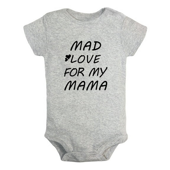 Baby Unisex Mad Love For Mama Funny Rompers Newborn Baby Bodysuits Infant Jumpsuits Kids Cotton Graphic One-Piece Outfits