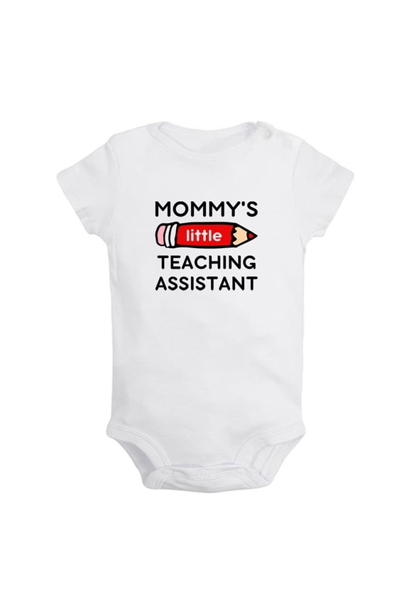 Baby Unisex Mommy's Little Teaching Assistant Funny Rompers Newborn Bodysuits Infant Jumpsuits One-Piece Outfits