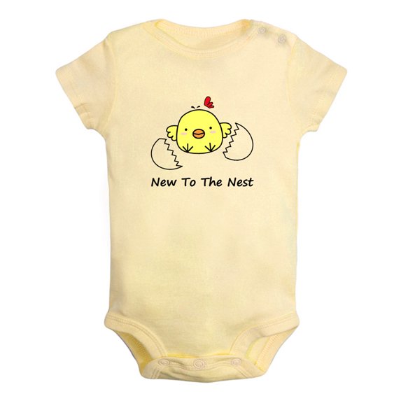 Baby Unisex New To The Nest Funny Rompers Newborn Baby Bodysuits Infant Jumpsuits Kids Cotton Graphic One-Piece Outfits