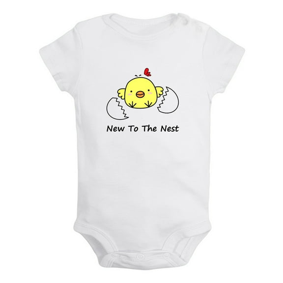 Baby Unisex New To The Nest Funny Rompers Newborn Baby Bodysuits Infant Jumpsuits Kids Cotton Graphic One-Piece Outfits