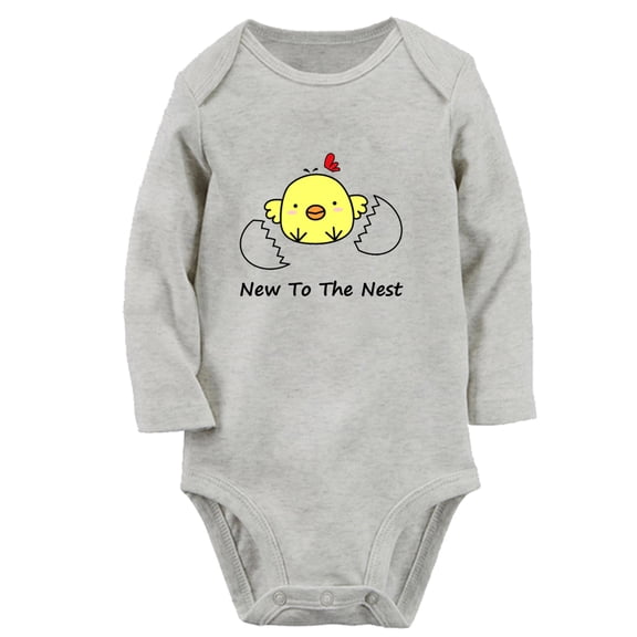 Baby Unisex New To The Nest Funny Rompers Newborn Baby Bodysuits Infant Jumpsuits Kids Cotton Graphic One-Piece Outfits