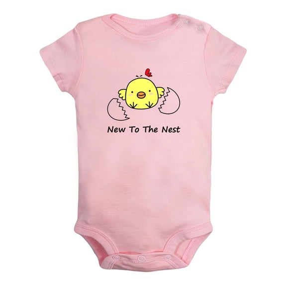 Baby Unisex New To The Nest Funny Rompers Newborn Baby Bodysuits Infant Jumpsuits Kids Cotton Graphic One-Piece Outfits