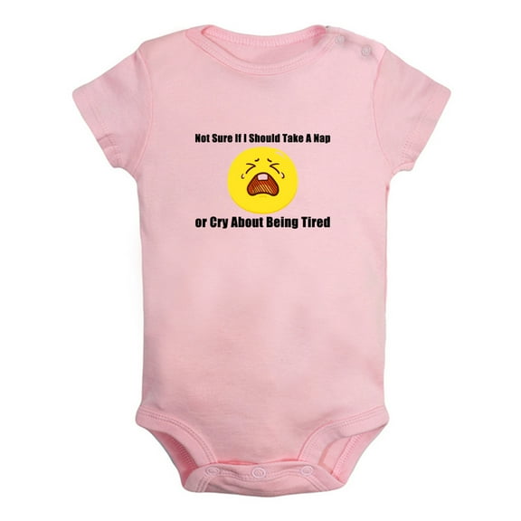 Baby Unisex Not Sure If I Should Take A Nap or Cry About Being Tired Funny Rompers Newborn Baby Bodysuits Infant Jumpsuits Kids Cotton Graphic One-Piece Outfits