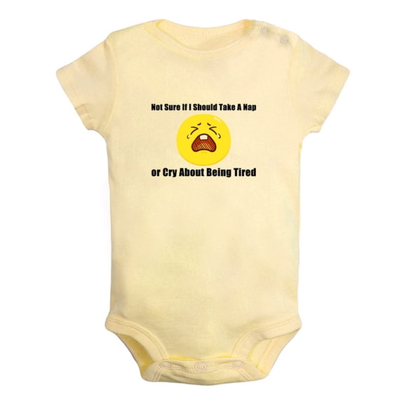 Baby Unisex Not Sure If I Should Take A Nap or Cry About Being Tired Funny Rompers Newborn Baby Bodysuits Infant Jumpsuits Kids Cotton Graphic One-Piece Outfits