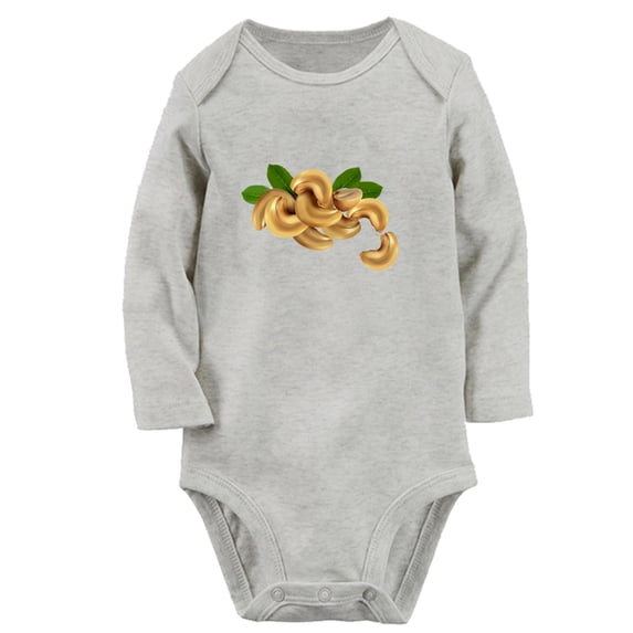 Baby Unisex Nut Cashew Design Rompers Newborn Baby Bodysuits Infant Jumpsuits Kids Cotton Graphic One-Piece Outfits