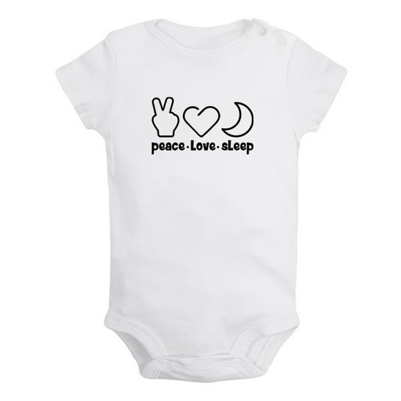 Baby Unisex Peace Love Sleep Funny Rompers Newborn Bodysuits Infant Jumpsuits Cotton Clothes Graphic One-Piece Outfits