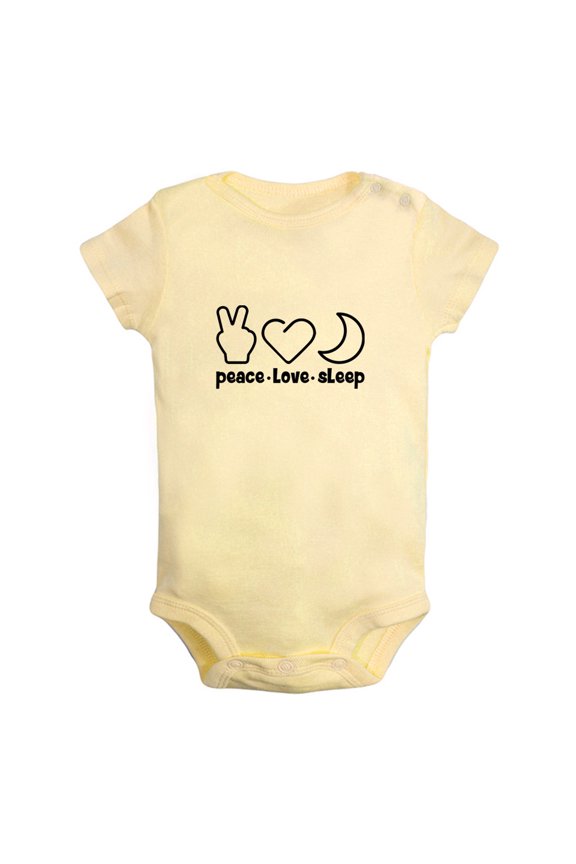 Baby Unisex Peace Love Sleep Funny Rompers Newborn Bodysuits Infant Jumpsuits Cotton Clothes Graphic One-Piece Outfits