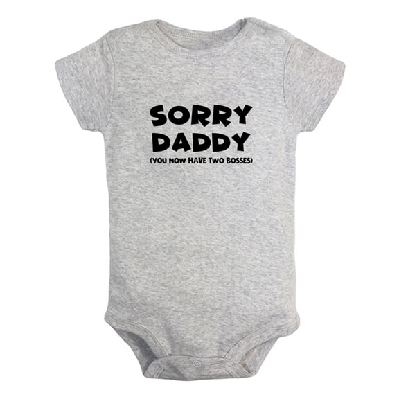 Baby Unisex Sorry Daddy You Now Have Two Bosses Funny Rompers Newborn Baby Bodysuits Infant Jumpsuits Kids Cotton Graphic One-Piece Outfits