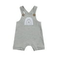thumbnail image 1 of Baby Unisex Summer Jumpsuits Rainbow Print Ribbed Sleeveless Button 0-18M, 1 of 9