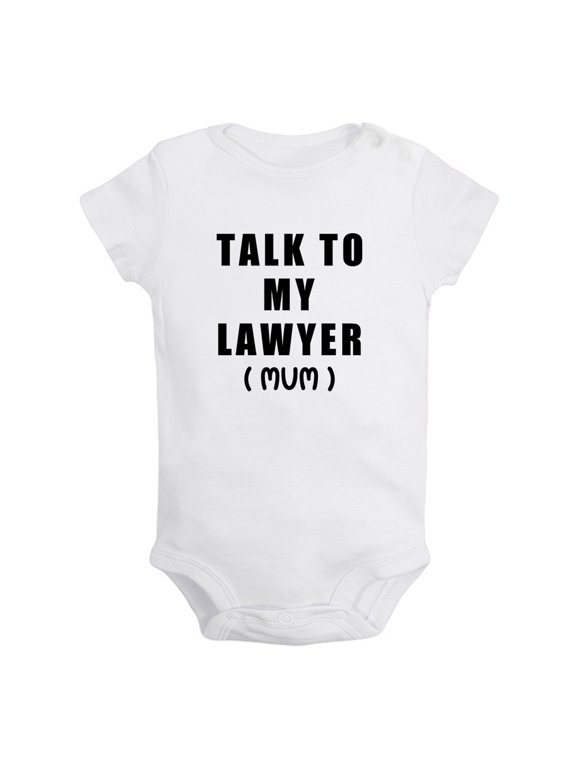 Baby Unisex Talk To My Lawyer (Dad & Mum) Funny Rompers Newborn Baby Bodysuits Infant Jumpsuits Kids Cotton Graphic One-Piece Outfits