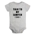 thumbnail image 1 of Baby Unisex Talk To My Lawyer (Dad & Mum) Funny Rompers Newborn Baby Bodysuits Infant Jumpsuits Kids Cotton Graphic One-Piece Outfits, 1 of 5