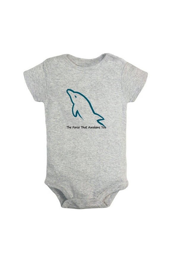 Baby Unisex The Force That Awakens You Funny Rompers Newborn Baby Bodysuits Infant Jumpsuits Kids Cotton Animal Dolphin Graphic One-Piece Outfits