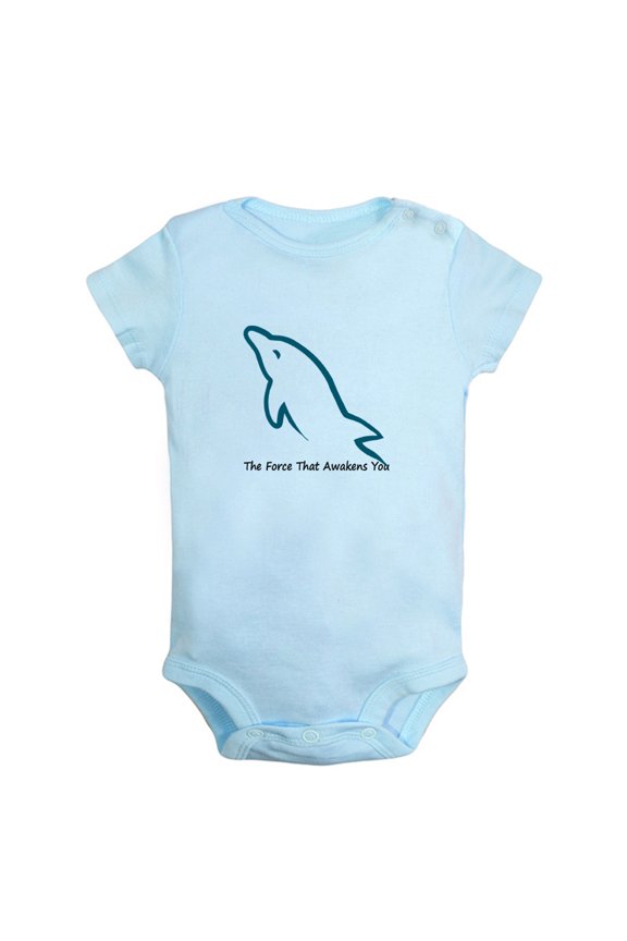 Baby Unisex The Force That Awakens You Funny Rompers Newborn Baby Bodysuits Infant Jumpsuits Kids Cotton Animal Dolphin Graphic One-Piece Outfits