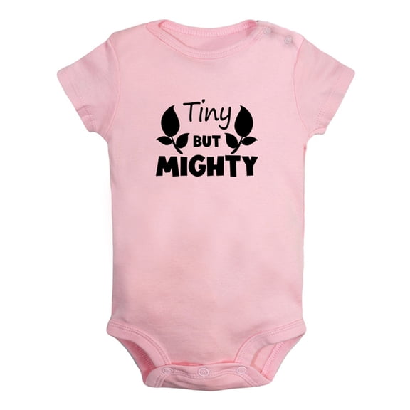 Baby Unisex Tiny But Mighty Funny Romper Newborn Bodysuits Infant Jumpsuits Cotton Clothes Toddler Graphic Outfits