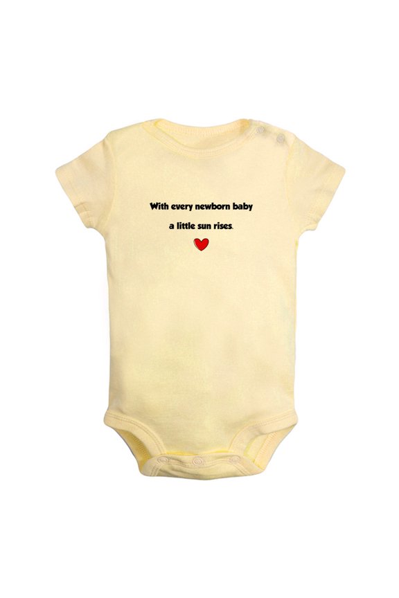 Baby Unisex With Every Bewborn Baby a Little Sun Rises Funny Rompers Newborn Baby Bodysuits Infant Jumpsuits Kids Cotton Graphic One-Piece Outfits