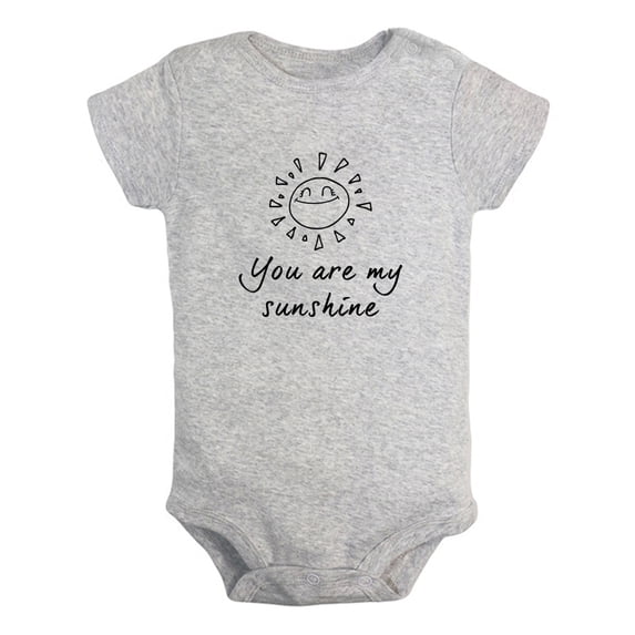 Baby Unisex You Are My Sunshine Funny Rompers Newborn Baby Bodysuits Infant Jumpsuits Kids Cotton Graphic One-Piece Outfits