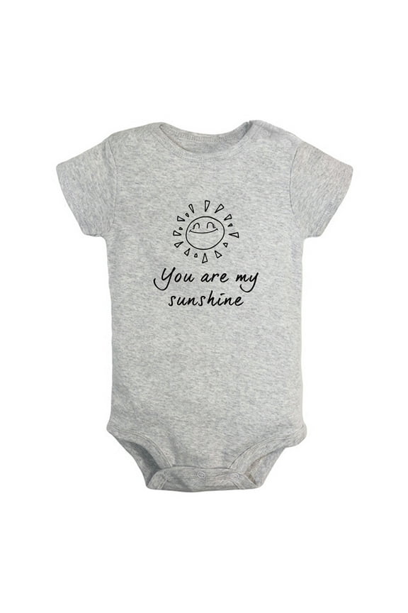 Baby Unisex You Are My Sunshine Funny Rompers Newborn Baby Bodysuits Infant Jumpsuits Kids Cotton Graphic One-Piece Outfits
