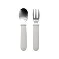 thumbnail image 1 of Baby Utensils Silicone Grip, QQZ Safe Kids Cutlery Set 2 Pcs, Food Grade Spoon Fork for Toddlers Learning to Eat, Gray, 1 of 5