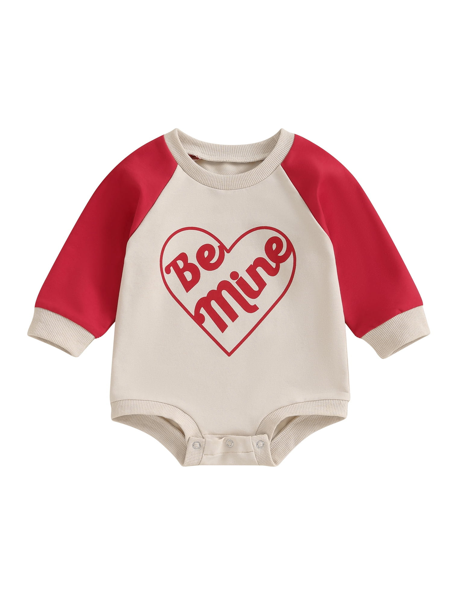 Baby Valentine's Day Jumpsuit Letter Print Long Sleeve Romper