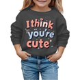 thumbnail image 1 of Baby Valentines Day Outfit Girl Crewneck Sweatshirt Lover Heart Letter Print Long Sleeve Pullover Girls Sweatshirt for Boy 18-24 Months, 1 of 4