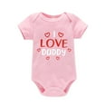 thumbnail image 1 of Baby Valentines Day Outfit Girl Love Print Short Sleeve Romper Girl Clothes for 6-9 Months, 1 of 2