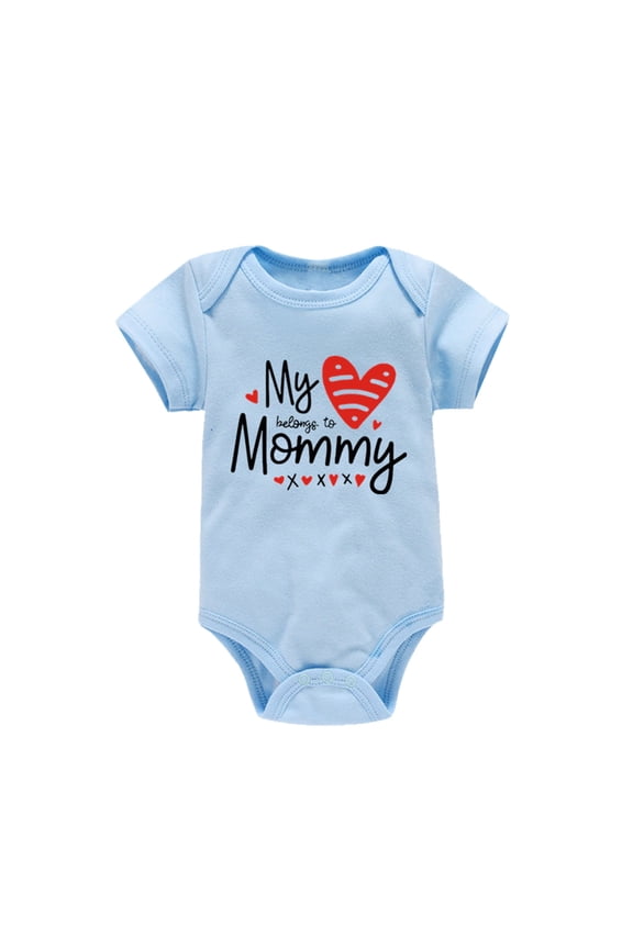 Baby Valentines Day Outfit Girl Lover Themed Letter Embroider Short Sleeve Bodysuit Baby Outfits for Boys Girls 12-18 Months