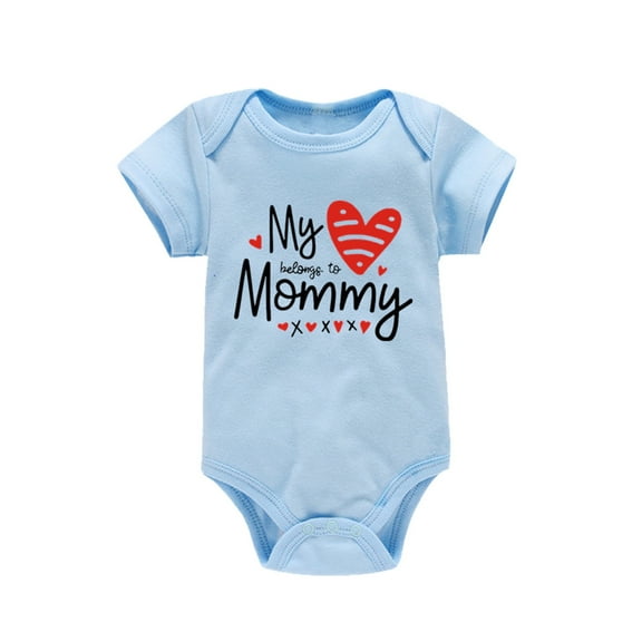 Baby Valentines Day Outfit Girl Lover Themed Letter Embroider Short Sleeve Bodysuit Baby Outfits for Boys Girls 12-18 Months