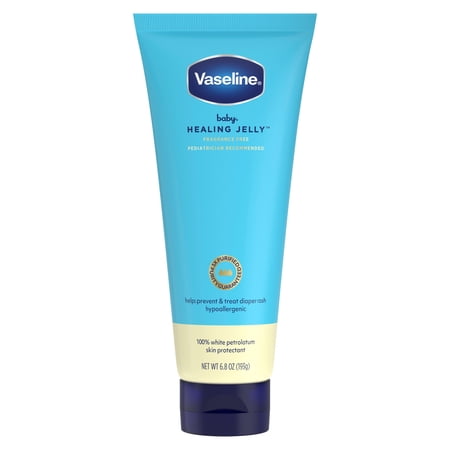 Vaseline Baby Healing Jelly For Preventing & Treating Diaper Rash, 100% White Petrolatum Skin Protectant With A Hypoallergenic, Pediatrician-Recommended Formula, 6.8 oz 1 Count