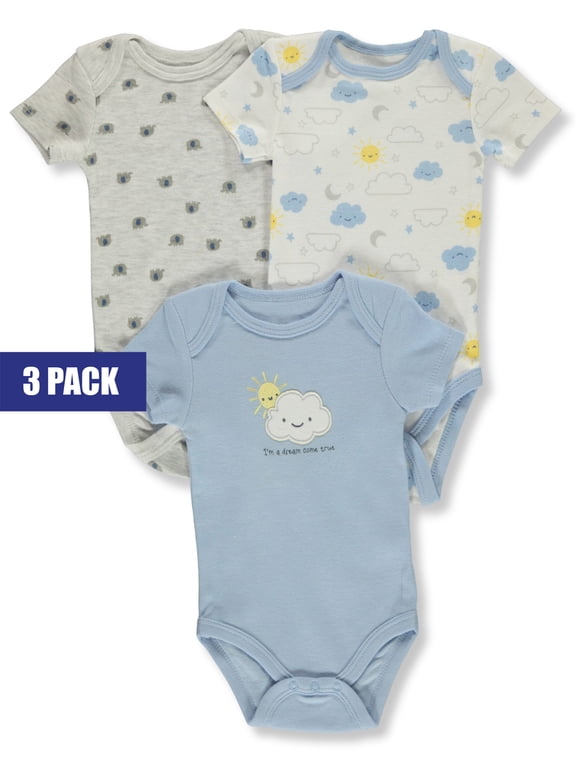 Baby Boys' 3-Pack Cloud Bodysuits Color: blue/multi Size: 6 - 9 months