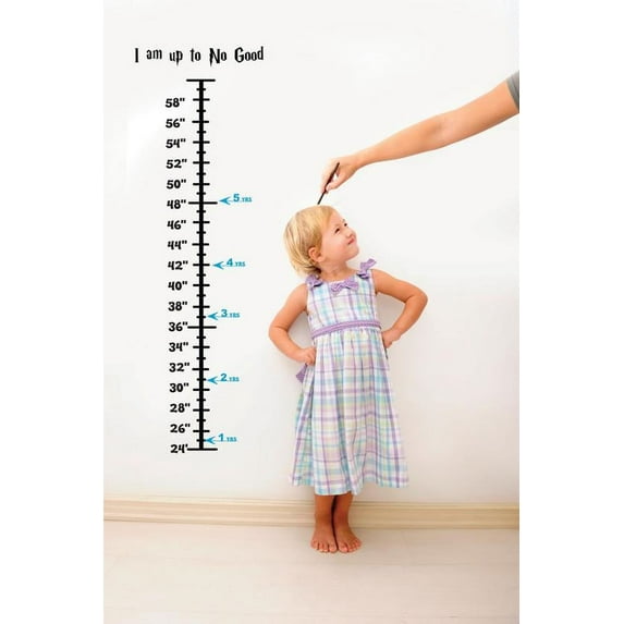 Baby Vinyl Growth Chart Decal Hanging Height Ruler Sticker For Children, Kids Room Wall Children’s Nursery Décor I Am Up To No Good 8 Inches X 40 Inches