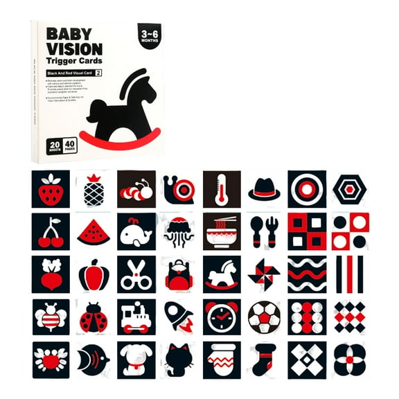 Baby Visual Stimulation Card Black White Visual Stimulation High Contrast Baby Black White Card